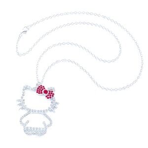NWT SANRIO HELLO KITTY RED BOW RHINESTONE NECKLACE - ACCESSORIES